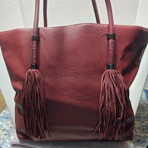 Vince Camuto Leather Tote w/Tassels
